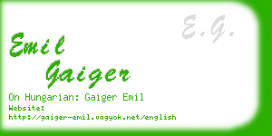 emil gaiger business card